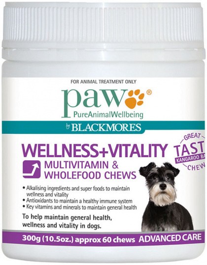 PAW By BLACKMORES Wellness + Vitality (For Dogs approx 60 chews) 300g 