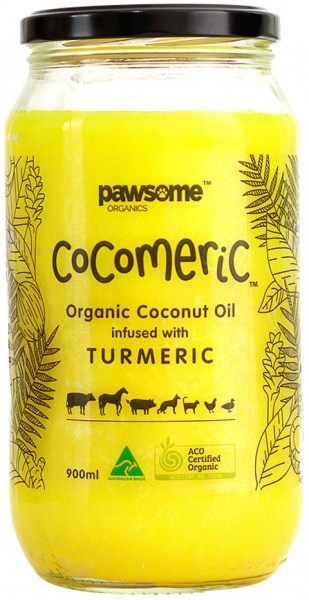 PAWSOME ORGANICS Organic Cocomeric (Organic Coconut Oil Infused With Turmeric) 900ml