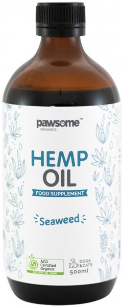 PAWSOME ORGANICS Organic Pet Hemp Oil Seaweed (For Dogs & Cats) 500ml