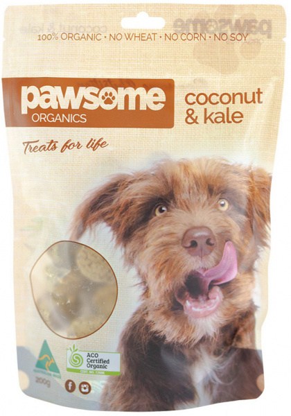 PAWSOME ORGANICS Organic Pet Treats Coconut & Kale 200g
