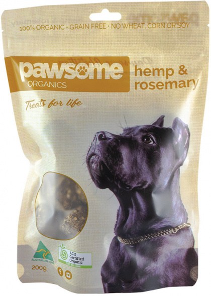 PAWSOME ORGANICS Organic Pet Treats Hemp & Rosemary 200g
