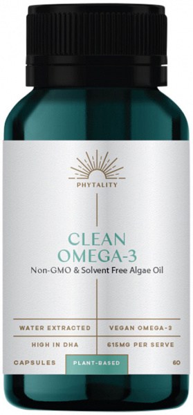 PHYTALITY NUTRITION Clean Omega-3 (Ultra High Purity DHA Algae Oil) 60vc