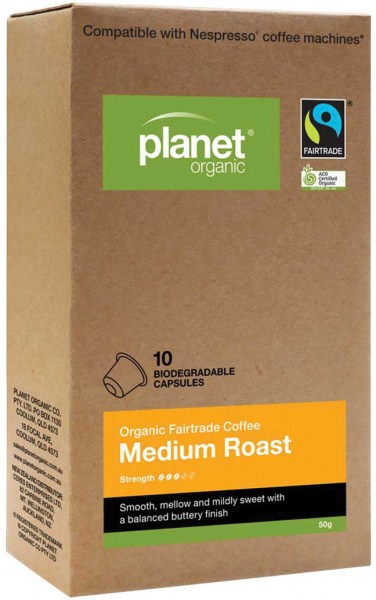 PLANET ORGANIC Coffee Capsules Medium Roast x 10 Pack