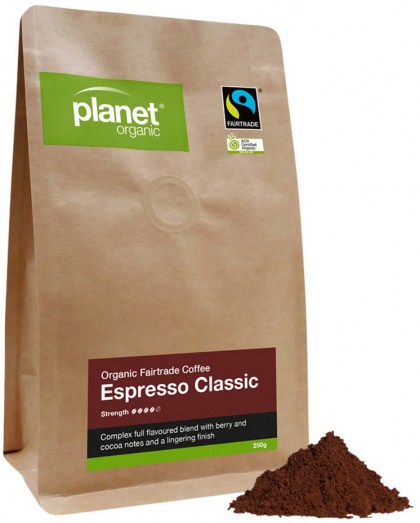 PLANET ORGANIC Coffee Espresso Classic Espresso Ground 250g