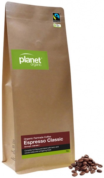 PLANET ORGANIC Coffee Espresso Classic Whole Bean 1kg