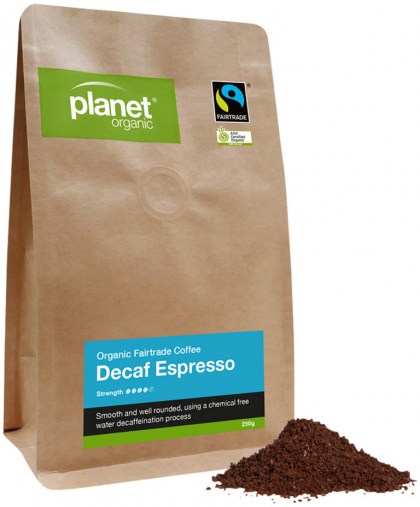 PLANET ORGANIC Coffee Espresso Decaf Plunger Ground 250g