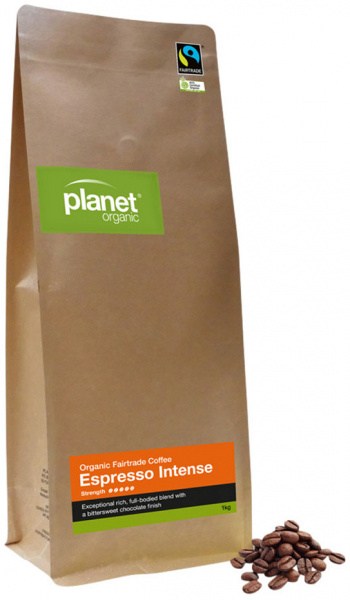 PLANET ORGANIC Coffee Espresso Intense Whole Bean 1kg