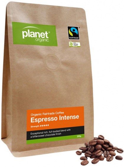 PLANET ORGANIC Coffee Espresso Intense Whole Bean 250g