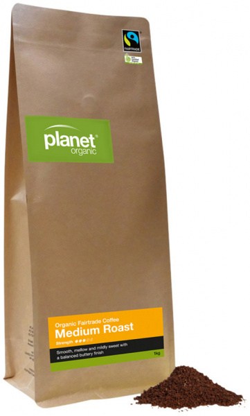 PLANET ORGANIC Coffee Medium Roast Plunger Ground 1kg