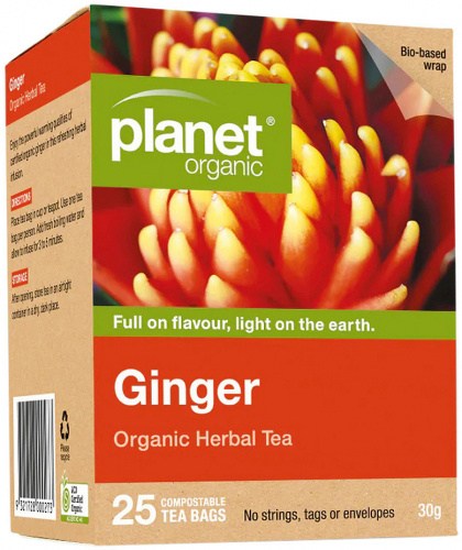 PLANET ORGANIC Ginger Herbal Tea x 25 Tea Bags