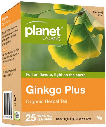 PLANET ORGANIC Ginkgo Plus Herbal Tea x 25 Tea Bags