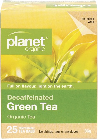 Planet Organic Green Tea – Decaffeinated Herbal Tea Bags 25pk