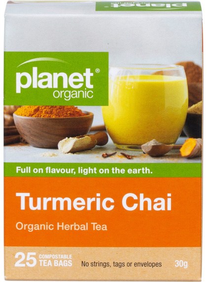 Planet Organic Turmeric Chai Herbal Tea Bags 25pk