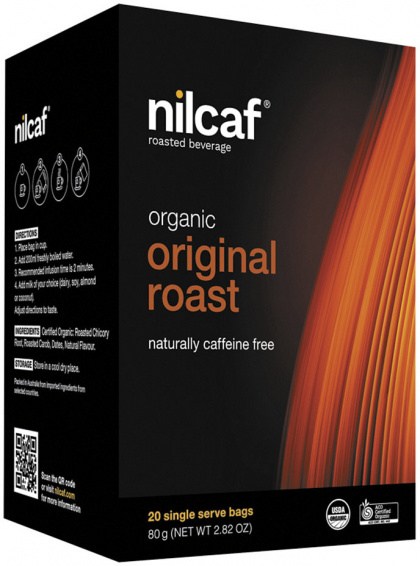 PLANET ORGANIC NILCAF Organic Roasted Beverage (Caffeine Free) Bags Original Roast x 20 Pack