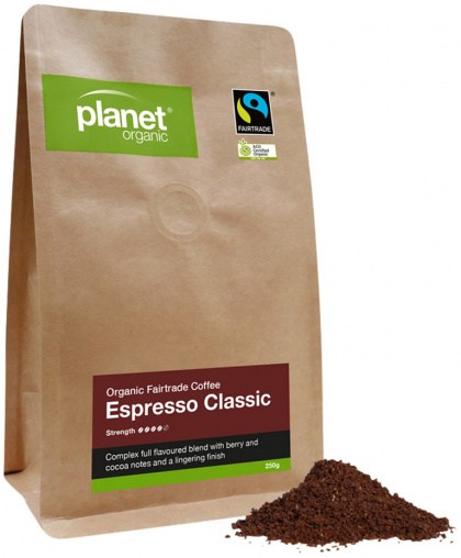 PLANET ORGANIC Organic Coffee Espresso Classic Plunger Ground 250g