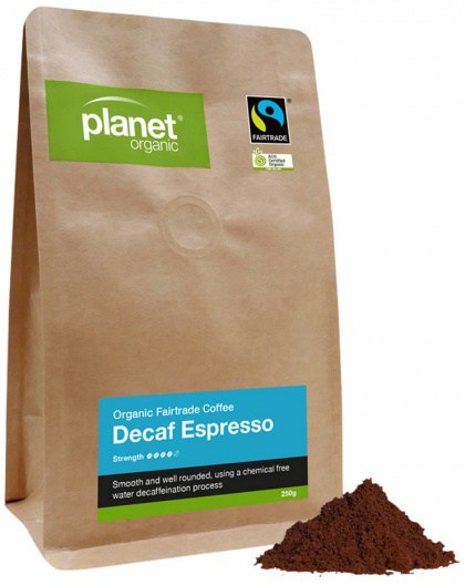PLANET ORGANIC Organic Coffee Espresso Decaf Espresso Ground 250g