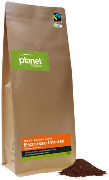 PLANET ORGANIC Organic Coffee Espresso Intense Plunger Ground 1kg