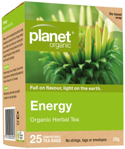 PLANET ORGANIC Organic Herbal Tea Energy x 25 Tea Bags