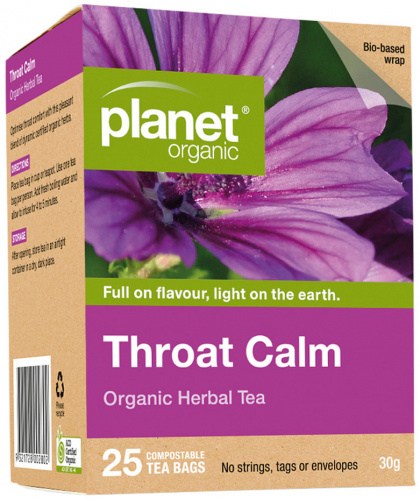 PLANET ORGANIC Throat Calm Herbal Tea x 25 Tea Bags