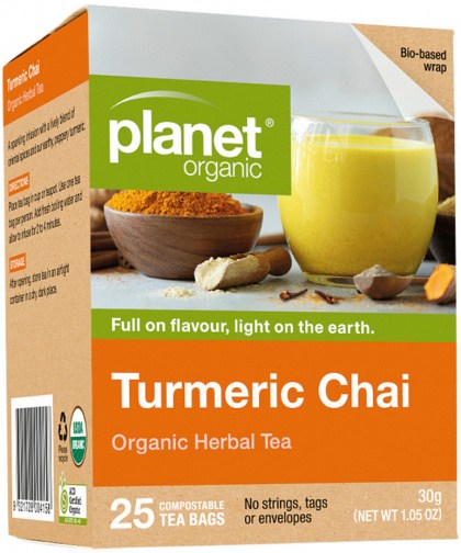 PLANET ORGANIC Turmeric Chai Herbal Tea x 25 Tea Bags