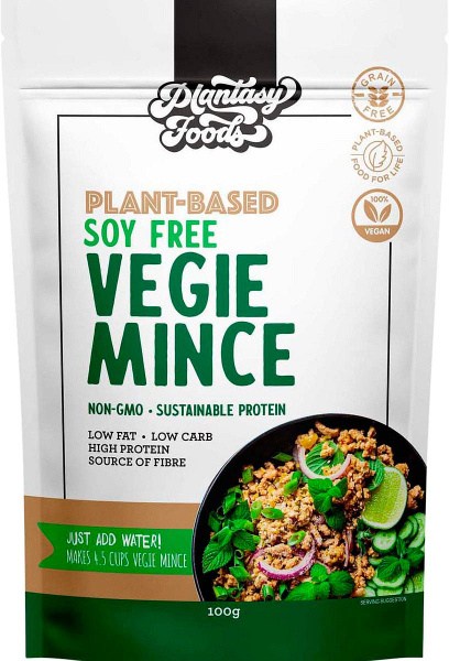 Plantasy Foods Soy Free Vegie Mince 100% Pea Protein Meat Alternative 100g