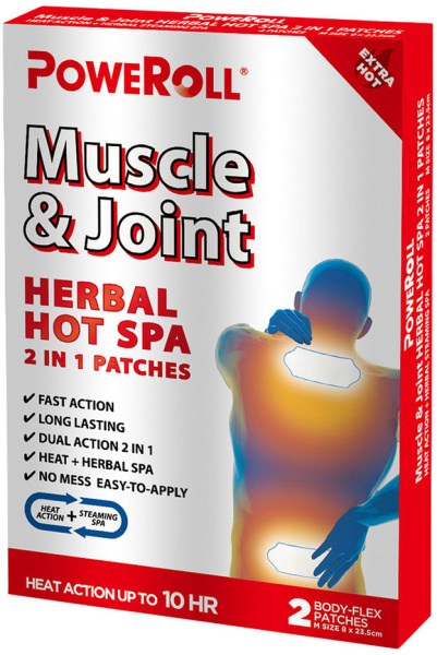 POWEROLL Muscle & Joint Herbal Hot Spa Patch x 2 Pack