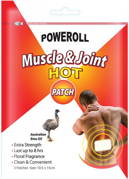 POWEROLL Muscle & Joint Hot Feel Patch x 3 Pack