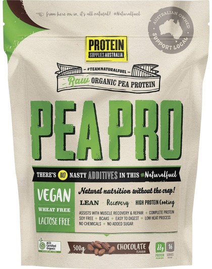 Protein Supplies Australia PeaPro Raw Pea Protein Chocolate 500g