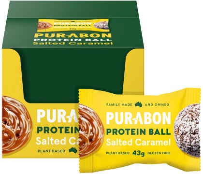 PURABON Protein Balls Salted Caramel 43g x 12 Display