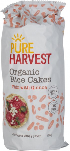 Pure Harvest Organic Thin Rice Cakes with Quinoa  150g
