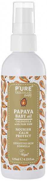 P'URE PAPAYACARE BABY Papaya Baby Oil (Calendula with Paw Paw) 125g