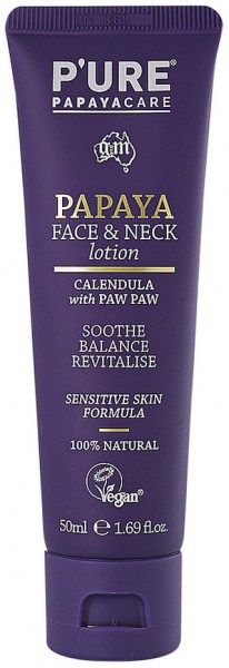 P'URE PAPAYACARE Papaya Face & Neck Lotion (Calendula with Paw Paw) 50ml