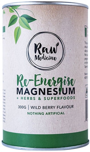 RAW MEDICINE Re-Energise Magnesium + Herbs & Superfoods (Wild Berry Flavour) 300g