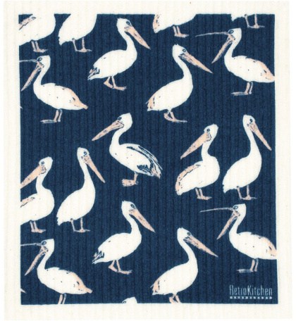 Retrokitchen 100% Compostable Sponge Cloth Pelicans  