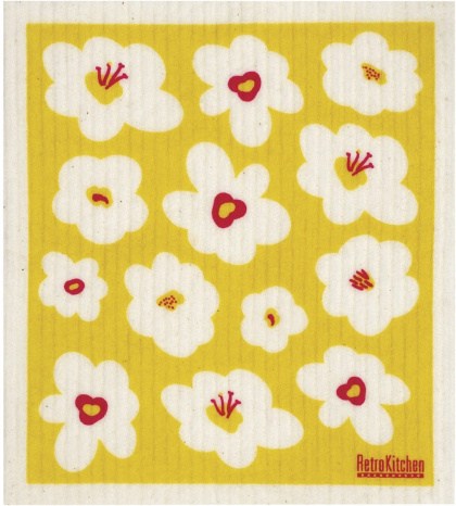 Retrokitchen 100% Compostable Sponge Cloth Retro Flowers  