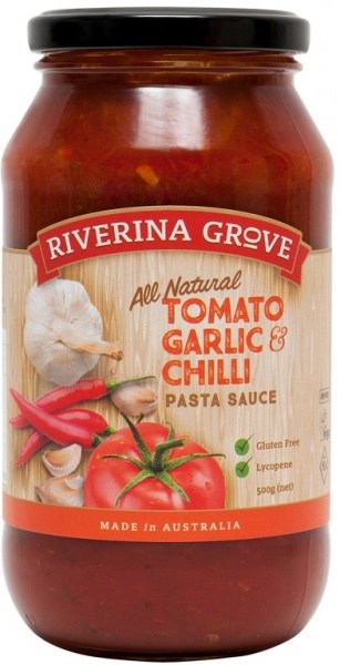 Riverina Grove Tomato Garlic Chili Pasta Sauce  500g