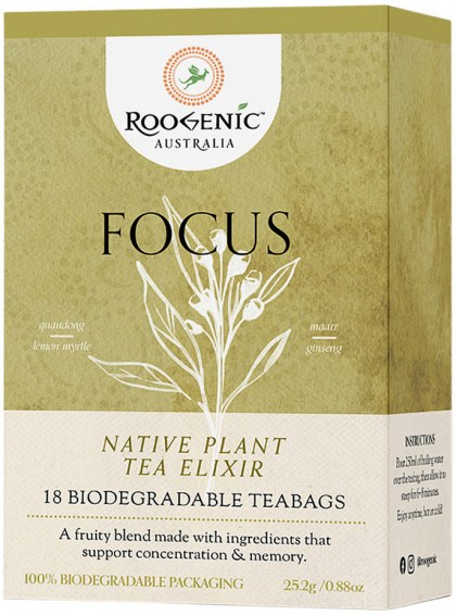 ROOGENIC AUSTRALIA Focus (Native Plant Tea Elixir) x 18 Tea Bags