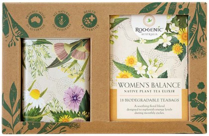 ROOGENIC AUSTRALIA Gift Box Cycle Support x 18 Tea Bags with Tin (previously Women's Balance)