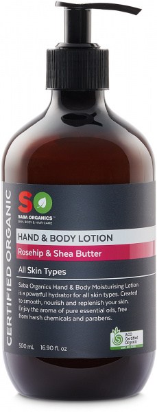 Saba Organics Hand & Body Lotion Rosehip & Shea Butter 500ml
