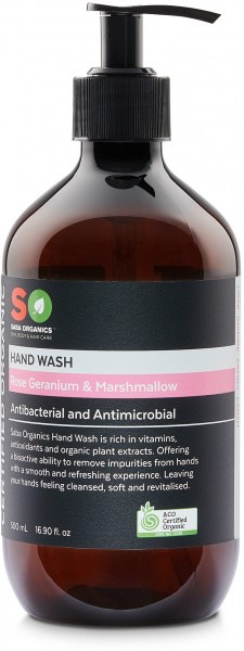 Saba Organics Hand Wash Rose Geranium & Marshmallow 500ml
