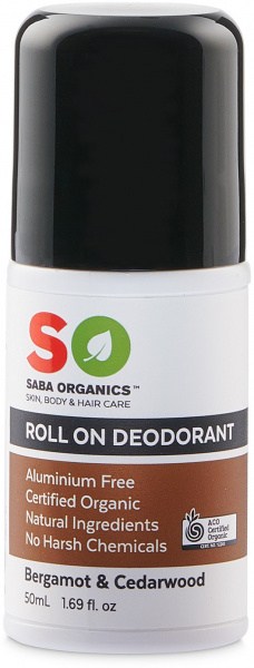 Saba Organics Roll On Deodorant Bergamot & Cedarwood 50ml