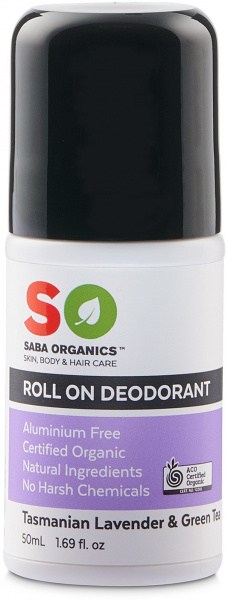 Saba Organics Roll On Deodorant Tasmanian Lavender & Green Tea 50ml