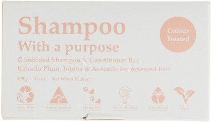 SHAMPOO WITH A PURPOSE Shampoo & Conditioner Bar Colour Treated 135g