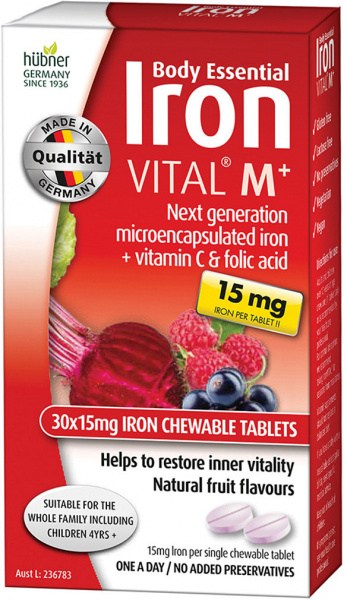 SILICEA Body Essential Iron VITAL M+ (15mg Iron) Chewable 30t