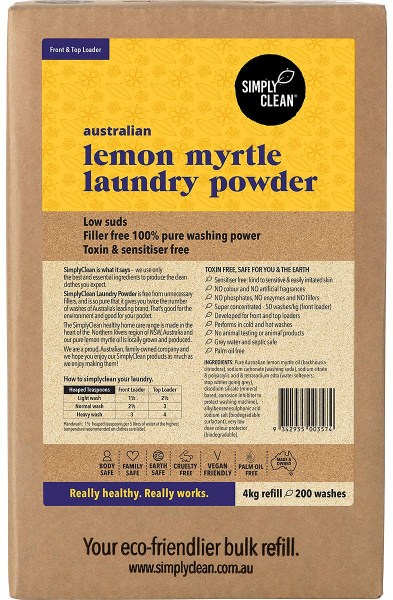 Simply Clean Laundry Powder Lemon Myrtle 4kg