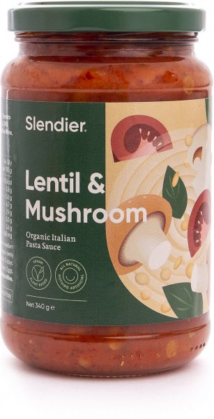 Slendier Lentil & Mushroom Organic Italian Pasta Sauce 340g