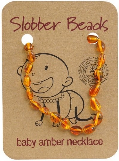 Slobber Beads Baby Honey Oval Necklace
