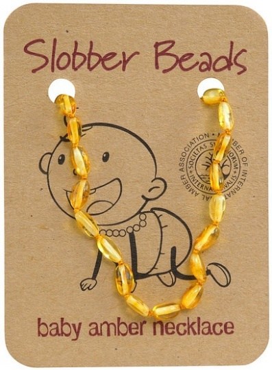 Slobber Beads Baby Lemon Oval Necklace