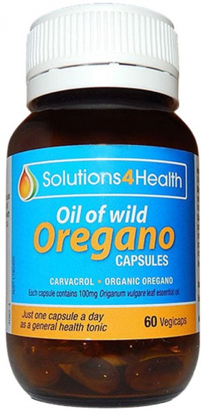 SOLUTIONS FOR HEALTH Organic Oil of Wild Oregano Capsules 60vc