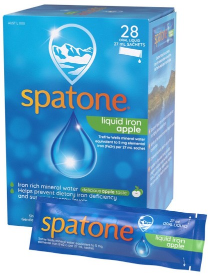 SPATONE Liquid Iron Supplement Apple Sachets 25ml x 28 Pack